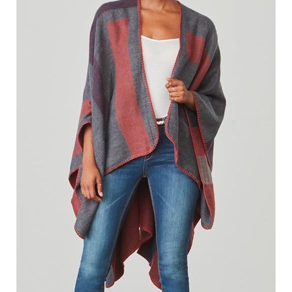 BB Dakota Sweaters - BB Dakota poncho FabFitFun red color